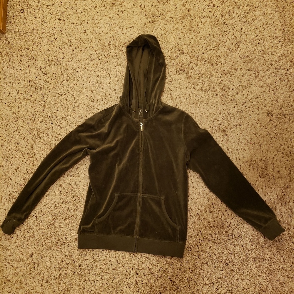 Forrest green velour hoodie :)